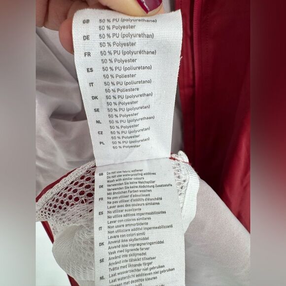 Rains Base Jacket Unisex‎ Red Full Zip Hooded Long Sleeve Waterproof XS/S - Picture 10 of 13